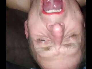 Sissy phil opens wide for used condom filled with cum