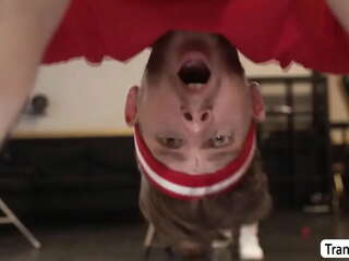 Handsome prof fucks both his dancers on stage