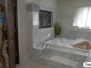 Gorgeous Tranny babe analed by horny dude