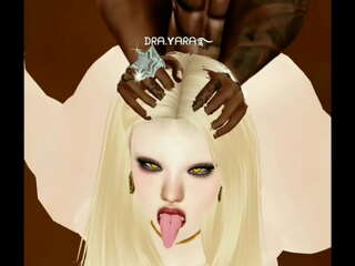 Trans loira sendo fodida sem pena no cuzão!